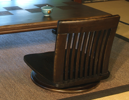木製座椅子 回転式タモ材